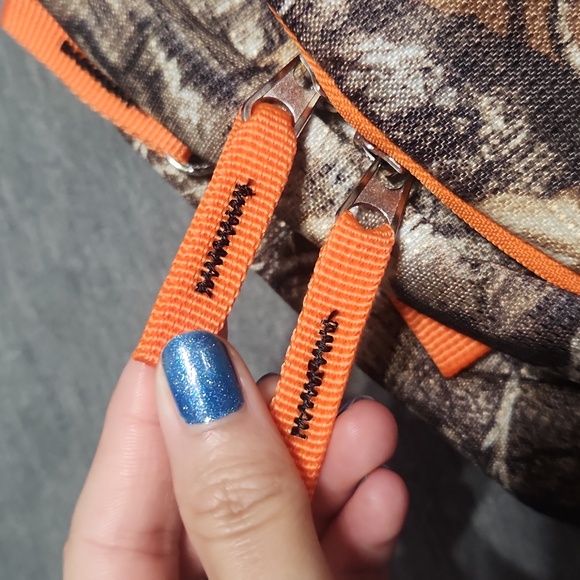 ULINE Camo Camouflage Hiking Hunting Camping Orange Bag School Travel Backpack - Picture 6 of 17